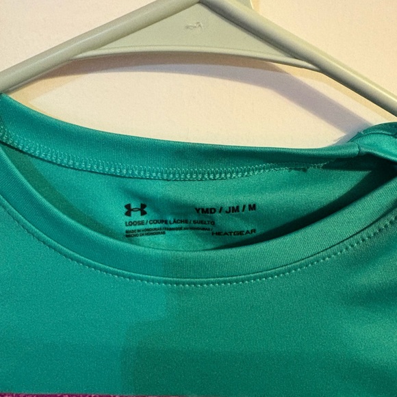 Under Armour Kids' Teal and Pink Logo T-Shirt - Picture 3 of 3